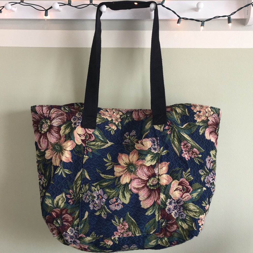 Vintage Turkish Tapestry Carpet Tote